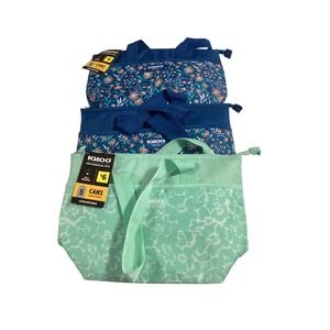Igloo Mini Essential Tote Cooler Bag 9 Can Insulated Lunch Bag Floral Lot of 3